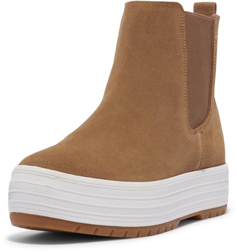 Keds The Platform Chelsea Lug, Boot Womens, Brown Suede, 9 Medium