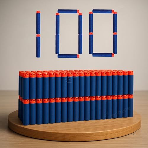 Image of GRAPHENE 100 Pcs Soft Foam Bullets Darts for Toys Guns Sticky Safe Hollow Out Refill Darts Set Compatible with Hot Fire Nerf N-Strike & Blaze Storm Blaster Strike Elite Gun Target Game for Kids