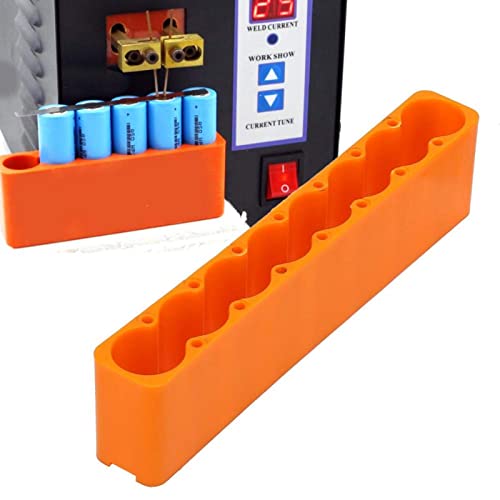 Yuecoom 2PCS Battery Welding Clamp, Battery Station Adjustable Battery Pack Holder Welding Fixing Accessory Spot Battery Holder Mounting Jig Accessory Industrial Plastic Battery Container(8 Sections)