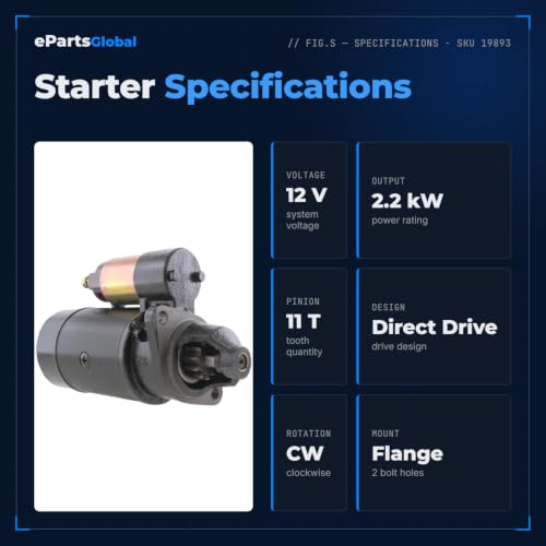 Starter - Style DD (19893) compatible con Jinma 184 204 254 284 QD100C3 QD1332C miniatura 2