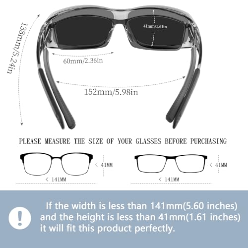 Image of Fit Over Glasses Sunglasses Polarized Men UV400 Sport Shades