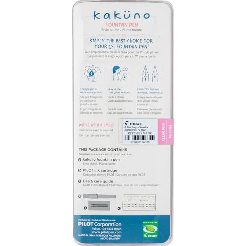 Image of PILOT Kakuno Fountain Pen, Pink Barrel, Medium Nib