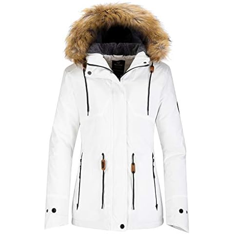 Wantdo Women's Waterproof Ski Jacket with Fleece Cover