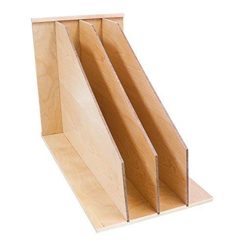 Maple Wood 10-14 Inch Wide Vertical Tray Divider Organizer with 3 Sections for 12 Inch Cabinets 1