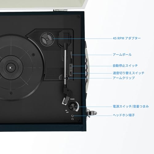 DLITIME レコードプレーヤー 636DP-32 の商品画像 3