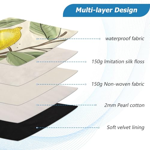 Funda Acuarela Limón Floral Amarilla para Laptop 13-14 Pulgadas miniatura 4