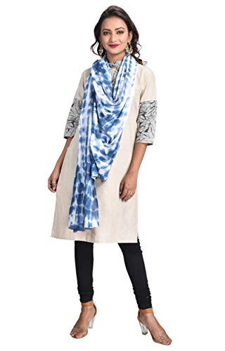 Image of Women's Pure Cotton Traditional Authentic Shibori Tie Dye Dupatta Chunni