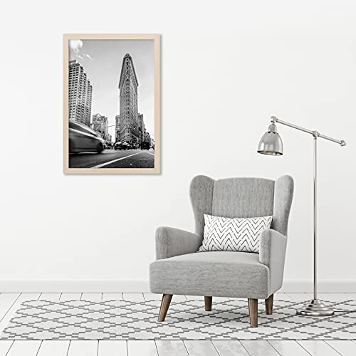 Americanflat 24x36 Poster Frame with Polished Plexiglass - Wide Picture Frames Made of Engineered Wood for Vertical or Horizontal Wall Display - Epic Collection - Light Wood