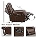 Watson & Whitely Genuine Leather Power Recliner Chairs for Adults, Wall Hugger RV Recliner with Power Headrest & Charging Ports, Electric Recliner Sofa Chair for Living Room, Dark Brown