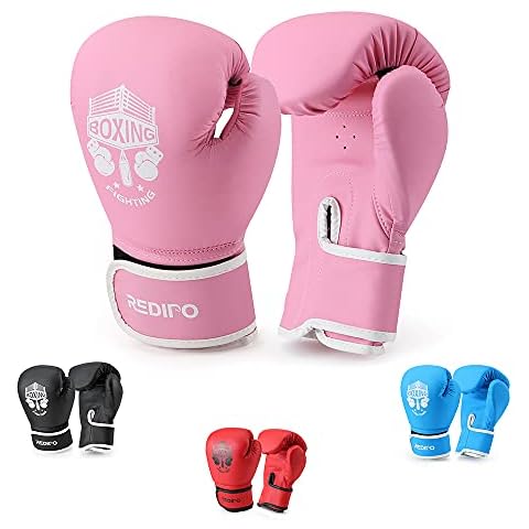 Redipo Kids Boxing Gloves, Sponge Foam PU Leather Punching Gloves, 6oz Training Sparring Gloves Thai Kick Boxing for Youth Age 6 to 12 Years Cover