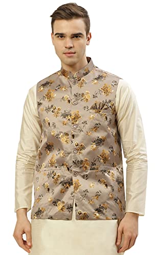Maple Clothing Men's Indian Waistcoat Traditional Nehru Jacket Floral Modi Vest