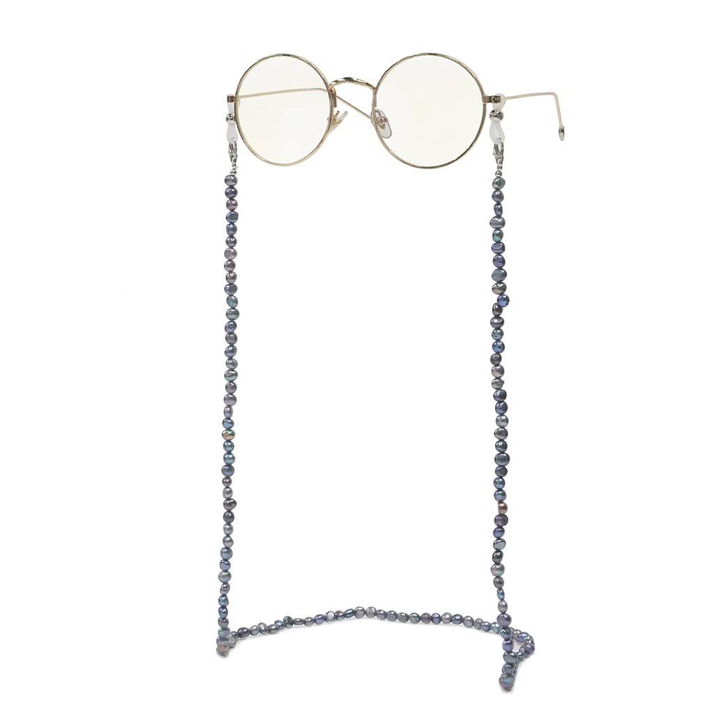 Damen-Brillenkette, Brillenschnur, natürliche Schwarze Perlen-Brillenkette, All-Match-Lesebrillen-Lanyard-Brille, rutschfestes Seil