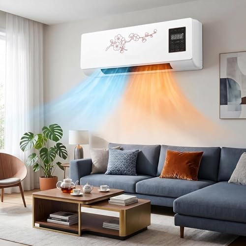 Wall Mounted Air Conditioner Fan, 2-in-1 Heater and Cooling Combo, Smart Room AC Unit with Remote &...