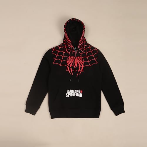 Image of Kidsville Spiderman Printed Regular Fit Hoodie for Boys