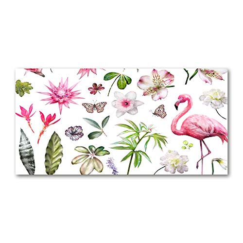 Fond de hotte verre sécurité trempé 100x50cm rose splashback cuisine design tropical Tulup