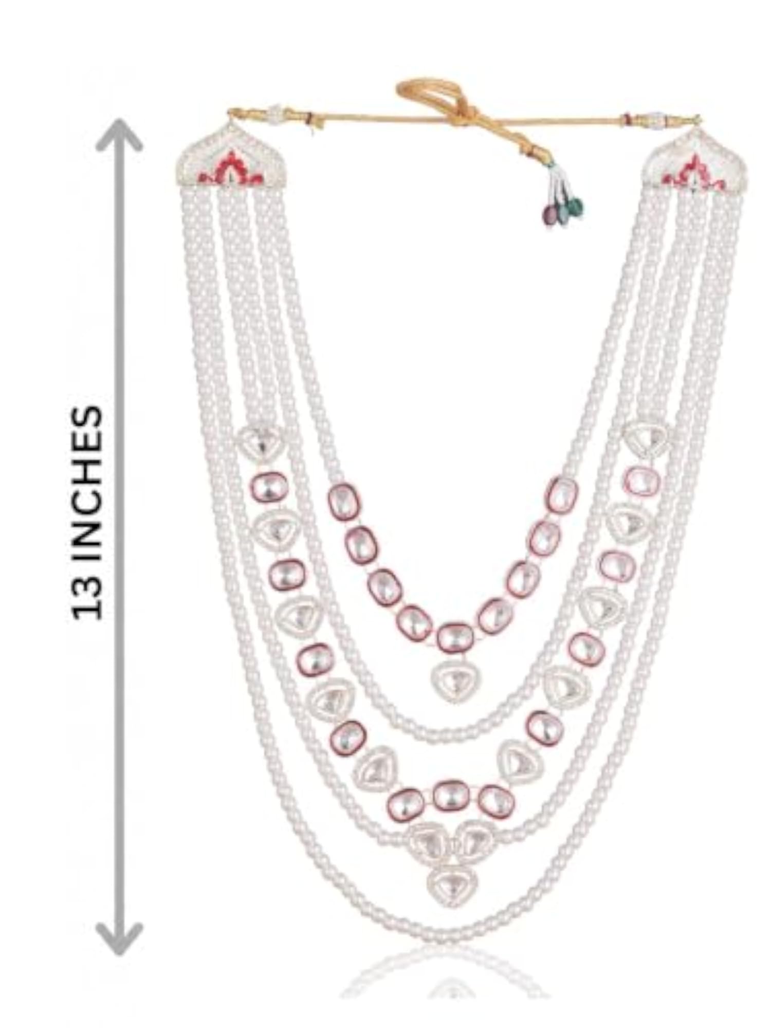 Men's Multi-Layered Kundan & Pearl Dulha Mala for Sherwani
