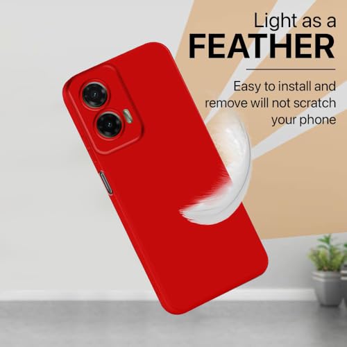 Image of Back Cover for Motorola Moto G35 5G | Full Camera Protection | Premium Liquid Silicon Case | Flexible Bumper Case for Motorola Moto G35 5G (Red)