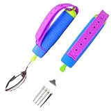 Easy to grip wearable rotating forks and spoons are suitable for the daily lives of the elderly, people with disabilities, Weakness,Arthritis,Stroke,and Parkinson's patients.Eating & Drinking Aids.