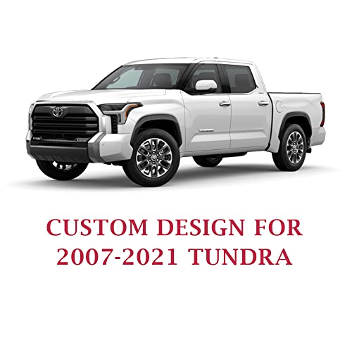 Image of Coverado Toyota Tundra Seat Covers, Leather Car Seat Covers Full Set Automotive Seat Covers Protector Compatible with 2007-2021 Toyota Tundra Crew /Crewmax /Extended /Double Cab(Blue)