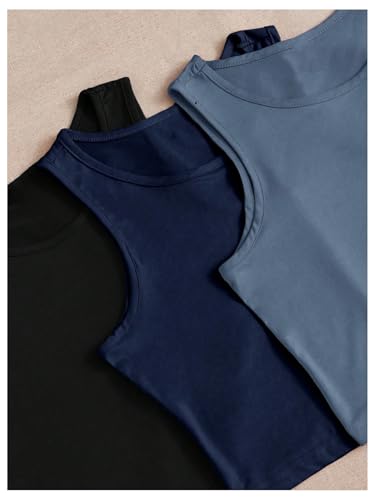 OYOANGLE Women's 6 Piece Summer Pajama Set Crop Tank Top and Shorts Pjs Lounge Set Sleepwear4