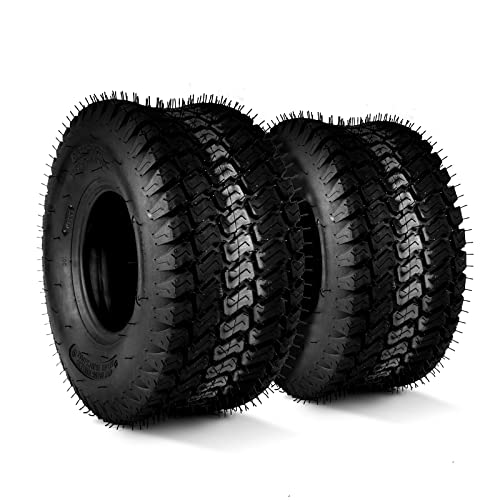 PHILTOP TURF TIRE, 15x6-6 Tires 4 Ply, 2x Tires Perfect for John Deere Craftsman Husqvarna Riding Mowers Lawn Tractors