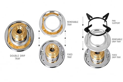 Image of Elica 3 Burner Gas Stove with Toughened Glass Top | 773 CT DT VETRO | Double Drip Tray | Jumbo, Medium & Small Brass Burners | 7-Year Glass Warranty | Black