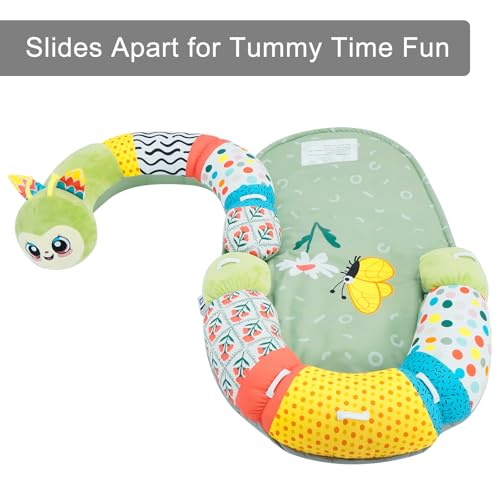 Image of Lovvie & Joy 2-in-1 Tummy Time Mat & Seated Support Pillow,Baby Tummy Time Pillow Support for Newborns and Older Babies,with Detachable Support Pillow and Toys Caterpillar Elf