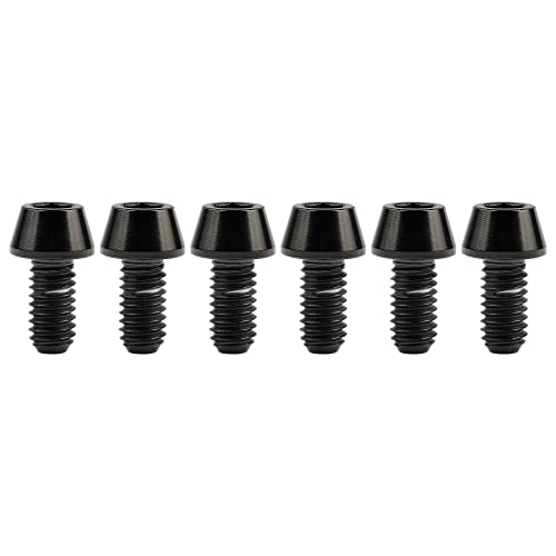 Image of Titanium Ti DIN912 M4 8 10 12 15 20mm Tapered Head Hex Bolts Bicycle Screws Pack of 6 (Black, M4x8mm)