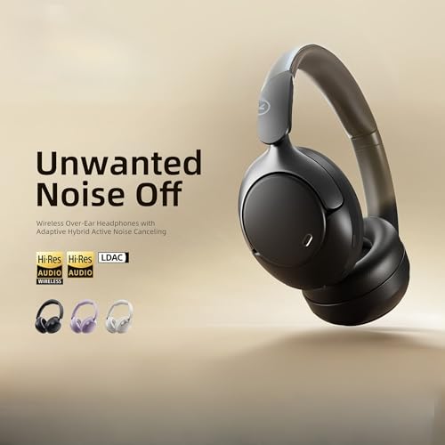 Image of QCY H3 Pro Hi-Res LDAC ANC Headphones with Dual-Chip 40mm Titanium Drivers, 3-Mic ENC, 3D Spatial Audio, 60ms Low Latency, 55H Playtime, 10Min=2H Fast Charge, IPX4, Dual Pairing, Smart App