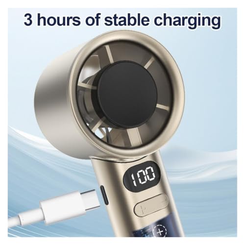 Ventilador de mano sin aspas Blanco, 120 velocidades, portátil recargable USB 5