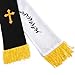 Eorbow 1 Pack Wedding Reversible Stole with Tassels, 75 Inch Clergy Mass Stoles with Cross, White Embroidered Priest Sash Stole, Pastor Shawl for Wedding Officiant Clergy Robe Cassock