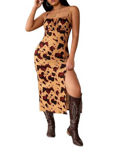 Image of Verdusa Women's Cowgirl Dress Western Rodeo Dresses Country Concert Outfits | Cow Print Dress, Cowgirl Outfits, Western Outfit, Rodeo Outfit, Western Dress, Cowgirl Dresses