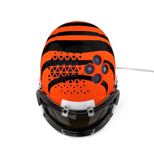 Image of NFL Echo Dot Bundle: Includes Echo Dot | Deep Sea Blue and Limited-Edition NFL Helmet Stand | Cincinnati Bengals