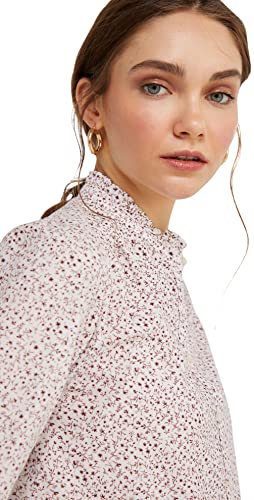 SPRINGFIELD Damen Romantische Bluse Bedruckt Hemd, Rot (Wine Red), 36