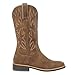 SheSole Women's Mid Calf Square Toe Cowgirl Western Cowboy Boots Brown US Size 8