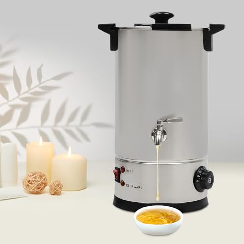 PASPRT Fundidor Eléctrico De Cera De 10 litros Y 1800 W con Control De Temperatura Y Boquilla De Vertido Rápido. Funde Cera De Soja, Parafina Y Abeja para La