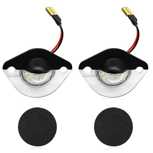 Dunviku 2PCS License Plate Light Black ABS Housing Light Super Bright Left Right License Plate Light Replacement F4ZZ-13550-A License Plate Light Compatible with Mustang Pickup Truck 1994-2004