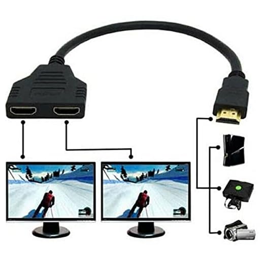 YMKT HD-MI Splitter 1 Ingång Man till 2 Utgång Kvinnlig Port Kabeladapter Omvandlare Stöd 1080P PS3/PS4 HDTV Xbox DVD-Spelare LCD-Monitor Stöd Två TV-Apparater På Samma Tid