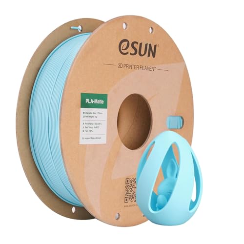 Image of eSUN Matte PLA Filament 1.75mm, 3D Printing PLA Filament 1.75mm Dimensional Accuracy + /- 0.03mm, 1kg Carboard Spool (2.2lbs) for Most FDM 3D Printers, Light Blue