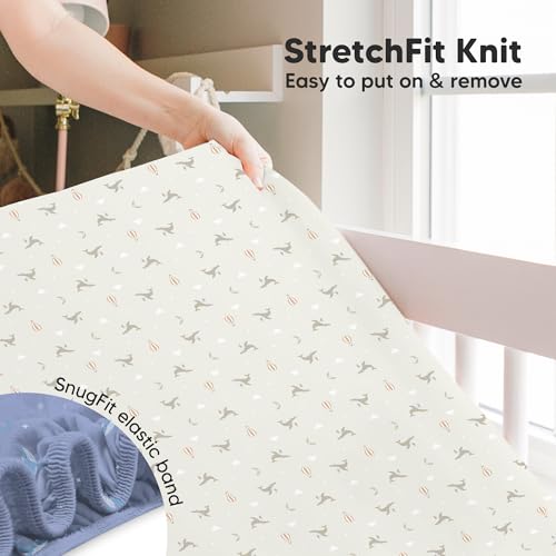 Image of KeaBabies 2pk Baby Crib Sheets for Boys Girls, 52x28 Fitted (Marine Muse) | Viscose Derived from Bamboo, Toddler Bed Sheets Neutral, Fitted Crib Mattress Sheet for Standard Baby Bedding, Soft, Cozy