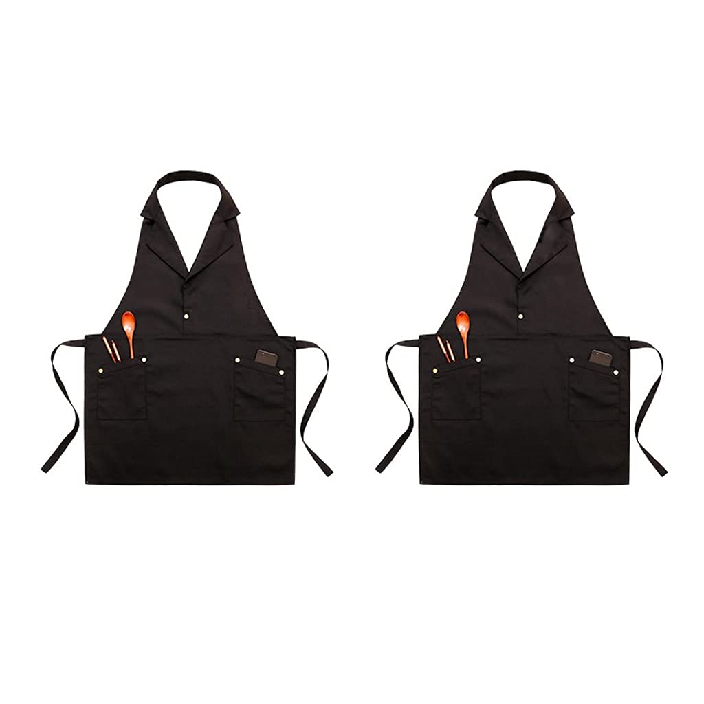 Delantales Delantal de Lona de algodón, Delantal Unisex con Cuello en v Delantal con Bolsillos, panaderos, cafetería Monos de la Cocina Bib Cocina DE Cocina Lindo Regalo Sorpresa