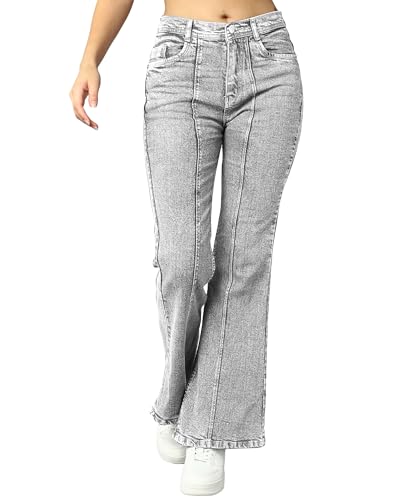 Image of Nifty Womens Mid Rise Denim Wide Leg Jeans