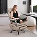 SOFTREST Executive Office Chair with Footrest,Sustainable Leather Electric Ergonomic Reclining Home Office Desk Chairs with Massage,Big and Tall Comfy Computer Chair with Wheels High Back 400LB,Khaki