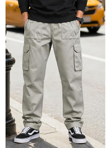 Image of DEELMO Men's Stylish Multi-Pocket Cargo Pants || Casual Fit Pants Trousers || Stylish Trousers for Men || Men's Cargo (MD501 01 08)