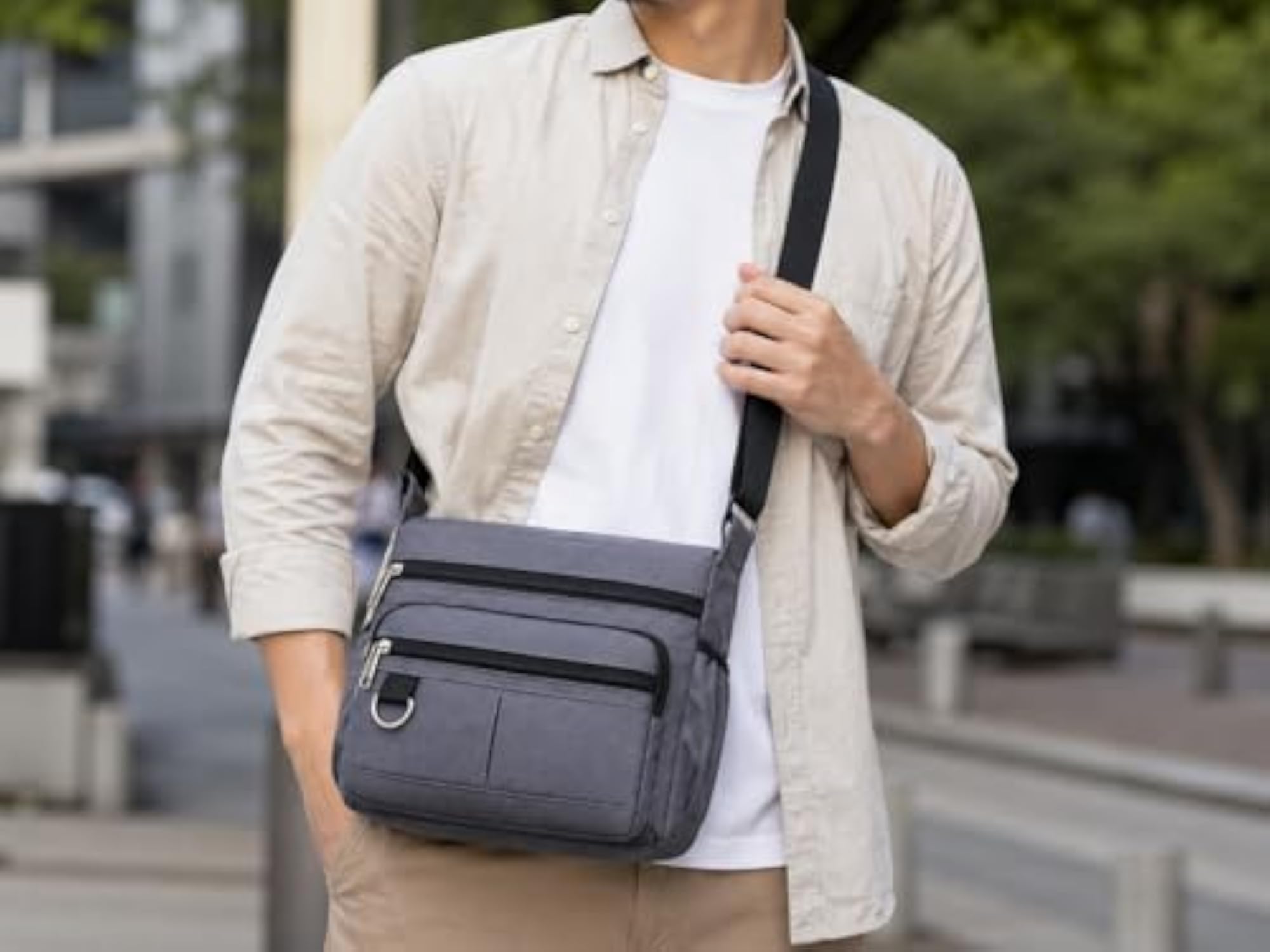 Nylon Crossbody Shoulder Bag for Men and Women