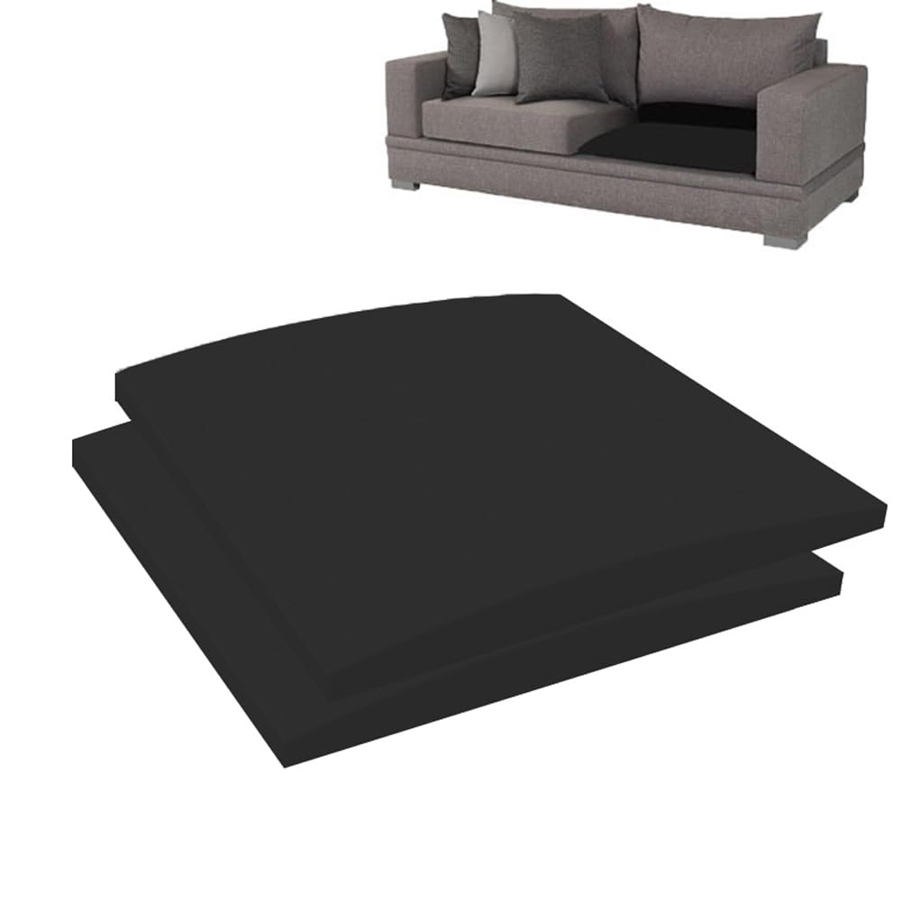 MOTTK 40/50/60cm Square Couch Sofa Cushion Support for Sagging Seat,Black High-Density Foam Replacement Furniture Seat Cushion Under Sag Repair (2,60x60cm)