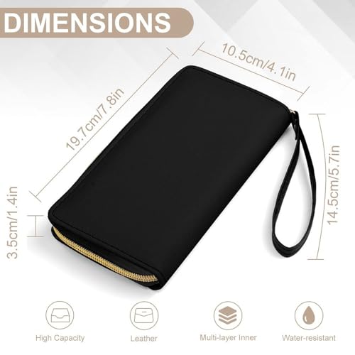 Bull Skull Rose Gun Portable Long Wallet for Women Men Zipped Travel Purse Credit Card Holder Coin Pouch2