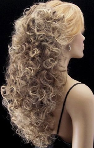 MIRAGE Clip On Curly Hairpiece Wig #F18-22 ASH BROWN/ASH BLONDE by FOREVER YOUNG