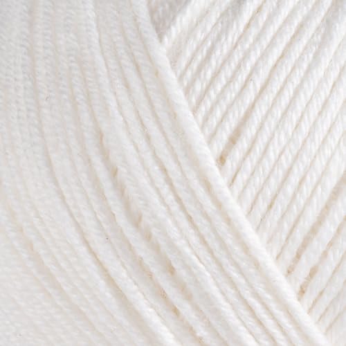 Image of Baby Cotton Blend Yarn - Soft Sport Weight Yarn for Crochet & Amigurumi - 50g /180yds - 60% Cotton 40% Acrylic - Ideal for Baby & Knitting Proj.(White, 1 Ball)