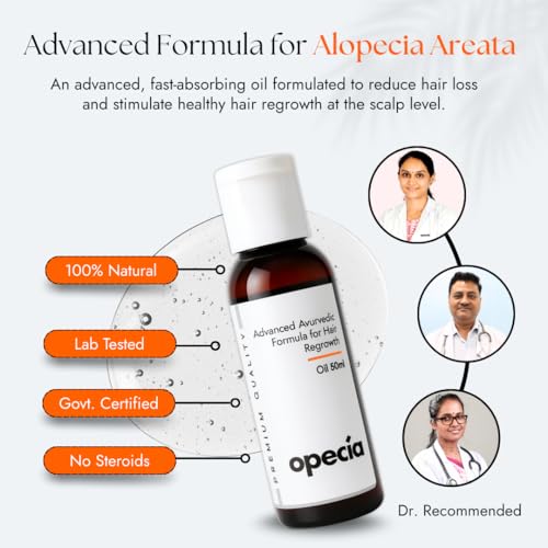 Image of Alopecia Hair Patch Regrowth Oil (50ml) Alopecia Areata Treatment Oil | 100% Pure Extract with No Side Effects
